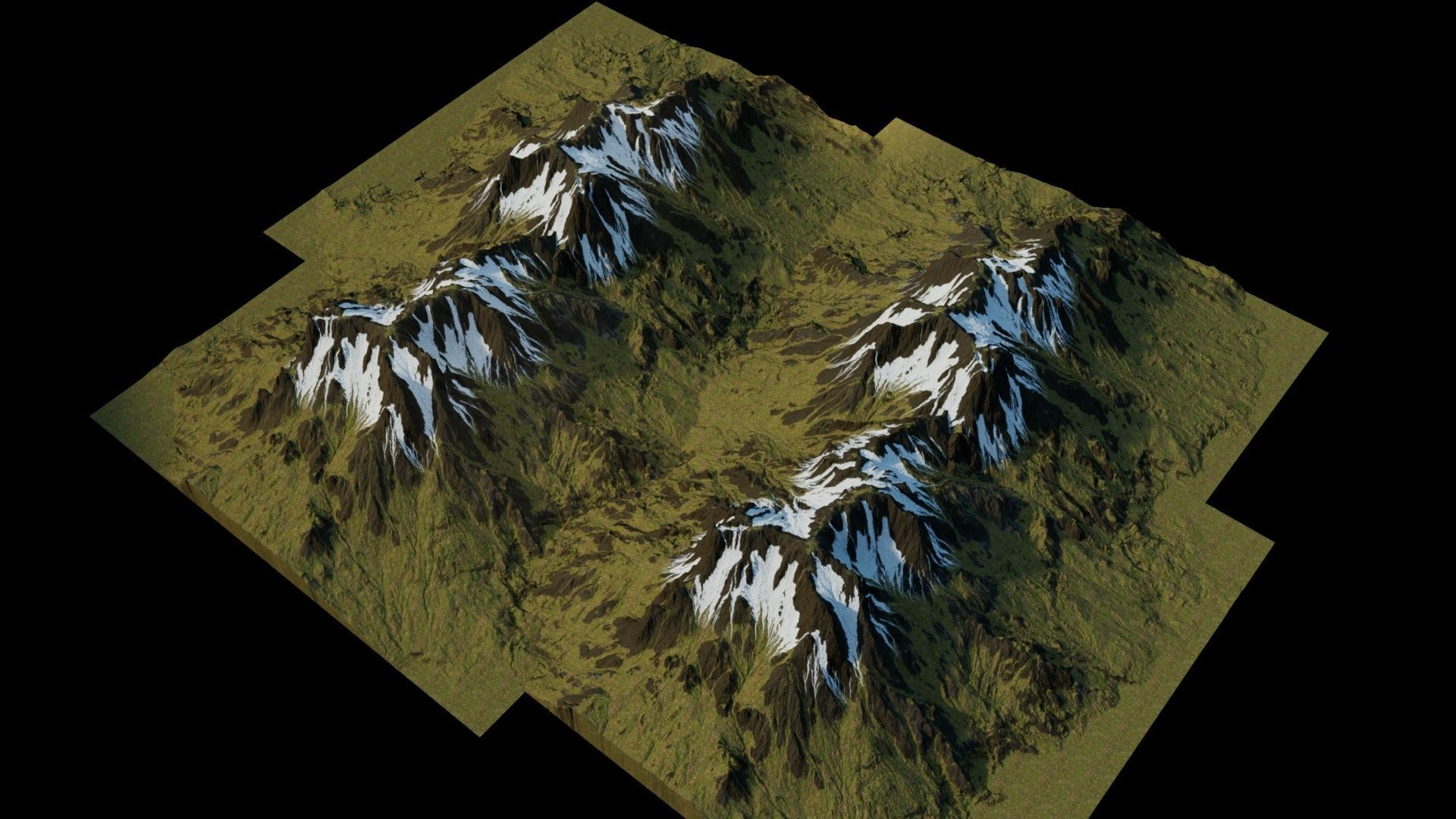 Mountain valley 3D model_2
