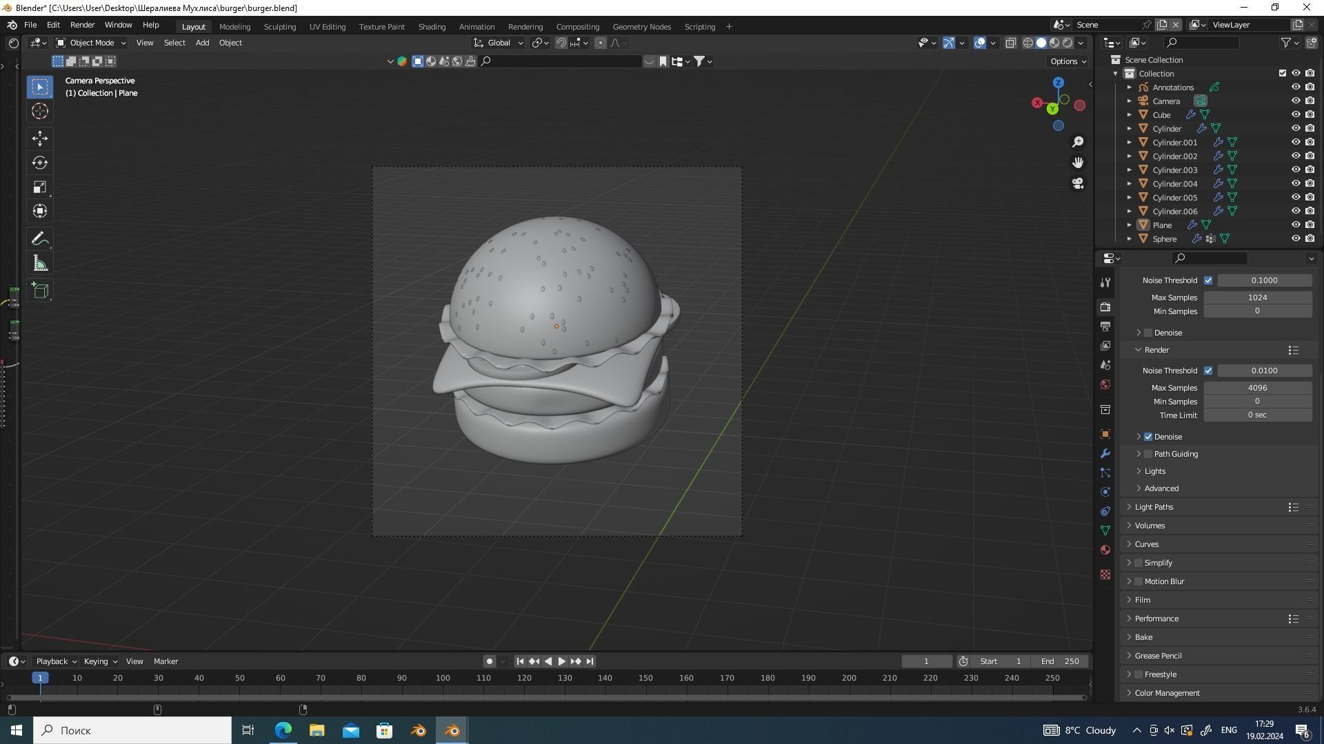 Burger 3D model_4