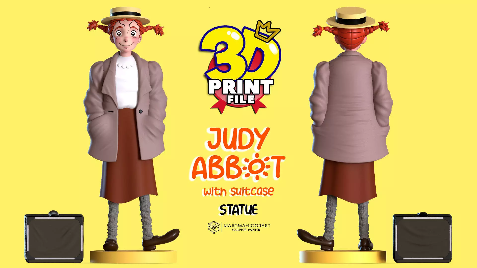 Judy abbott 3D model 3D printable with UV and textures 3D print model_0