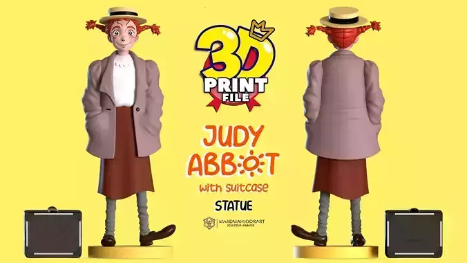 Judy abbott 3D model 3D printable with UV and textures 3D print model