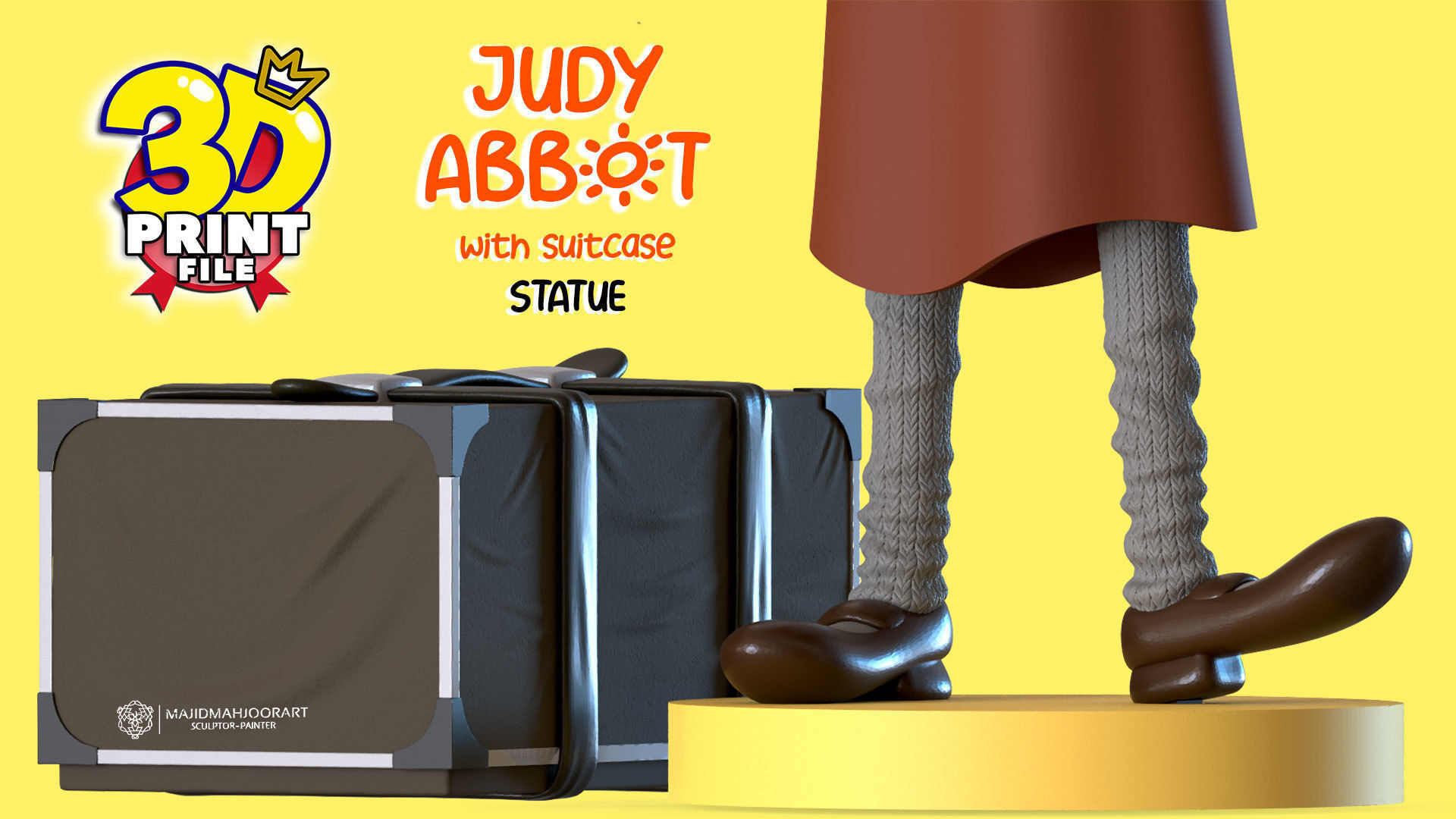 Judy abbott 3D model 3D printable with UV and textures 3D print model_5