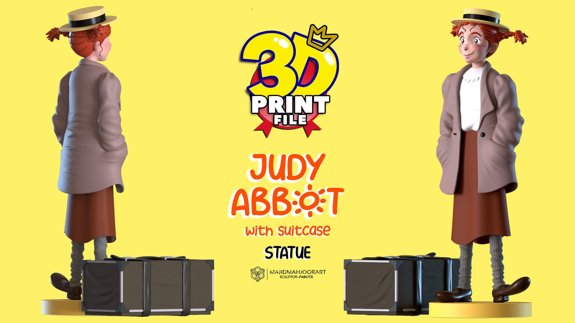 Judy abbott 3D model 3D printable with UV and textures 3D print model_3