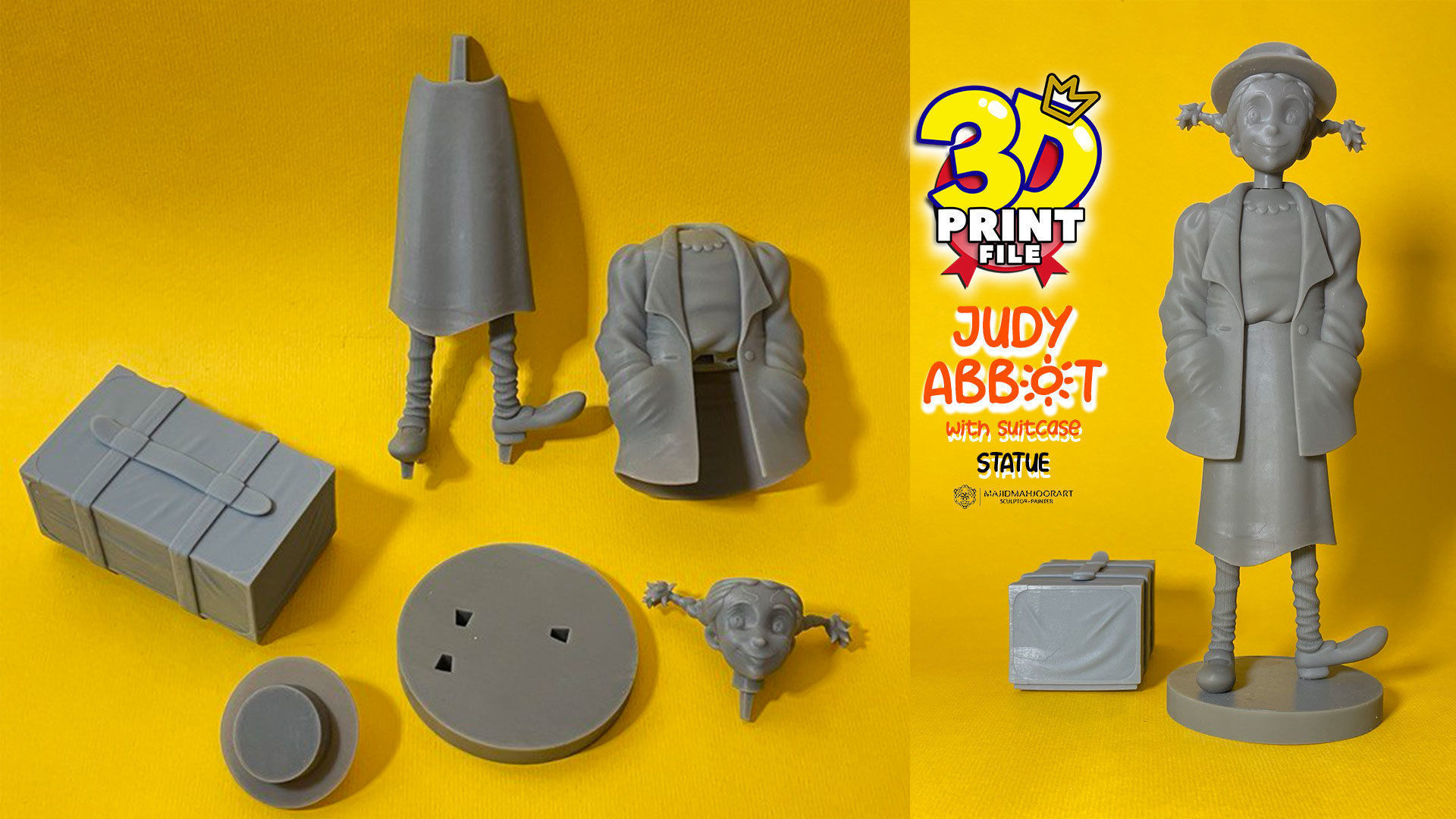 Judy abbott 3D model 3D printable with UV and textures 3D print model_9