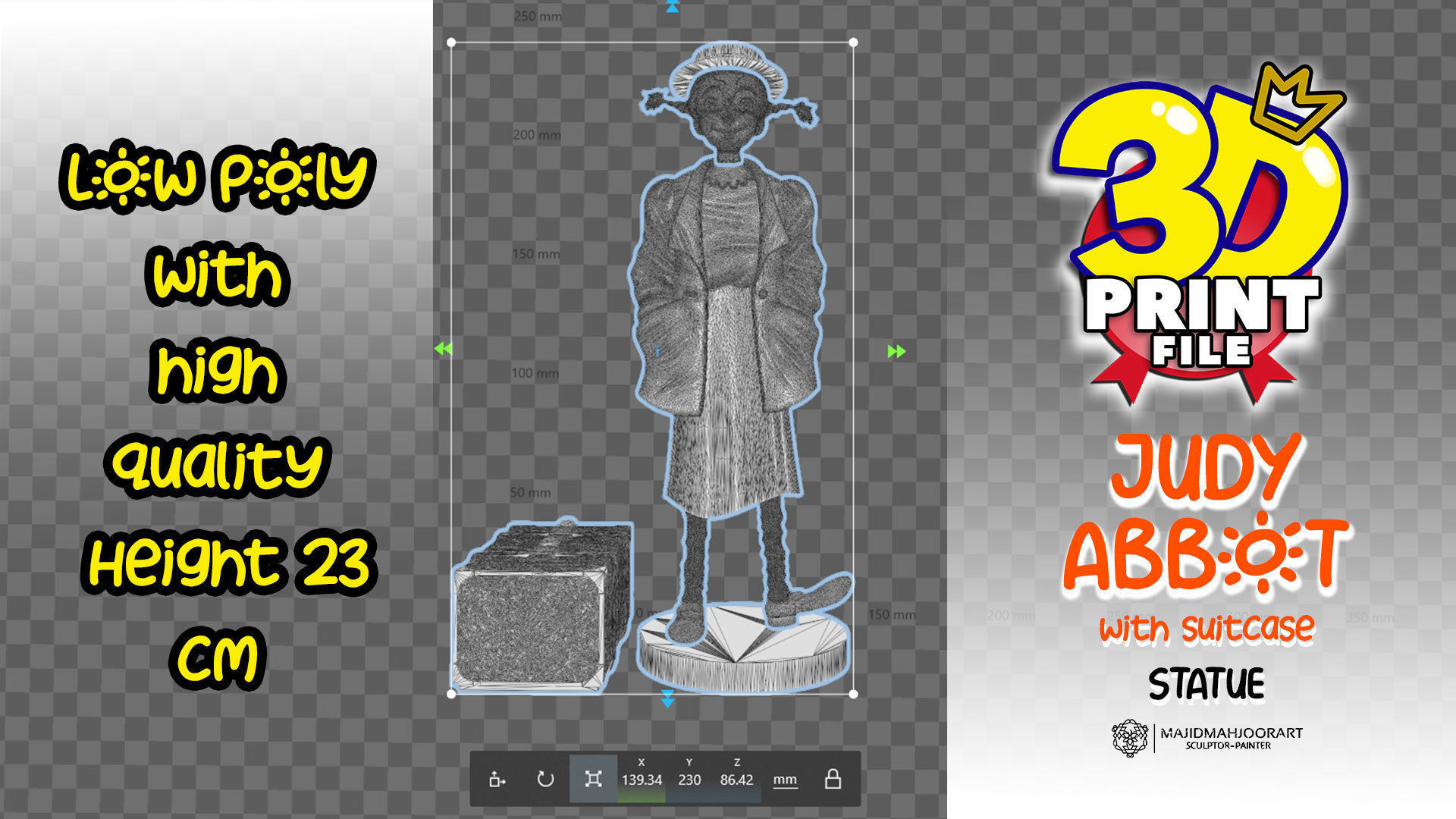 Judy abbott 3D model 3D printable with UV and textures 3D print model_8