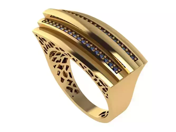 Stone and polished ring model