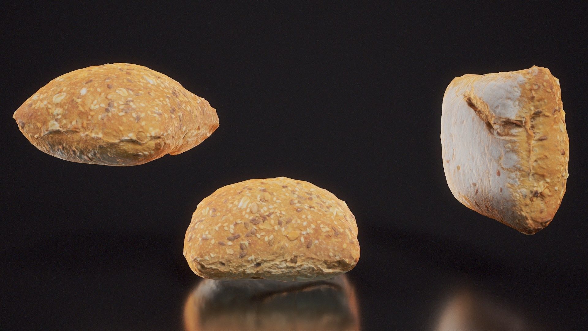 Square Seed Pistolet Low-poly 3D model_7