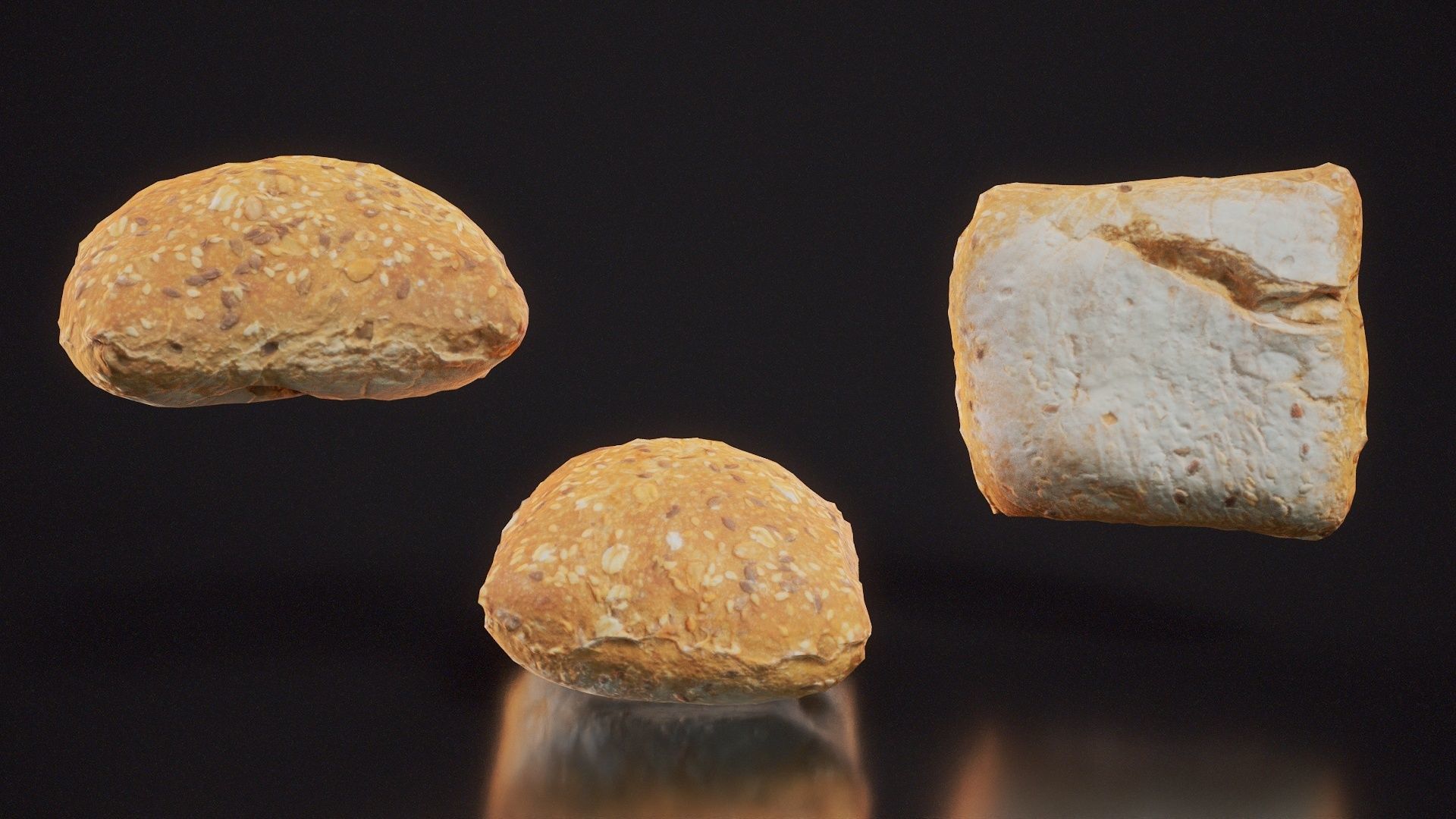 Square Seed Pistolet Low-poly 3D model_10