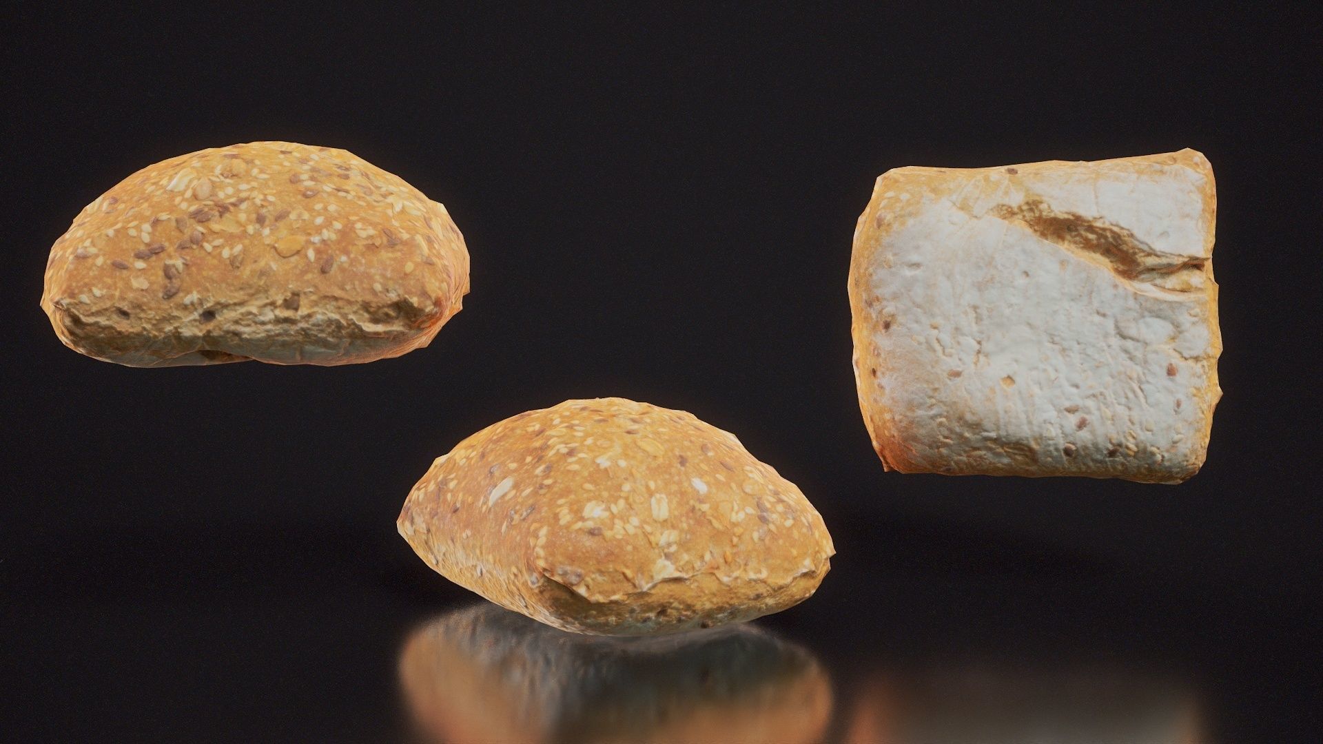 Square Seed Pistolet Low-poly 3D model_11