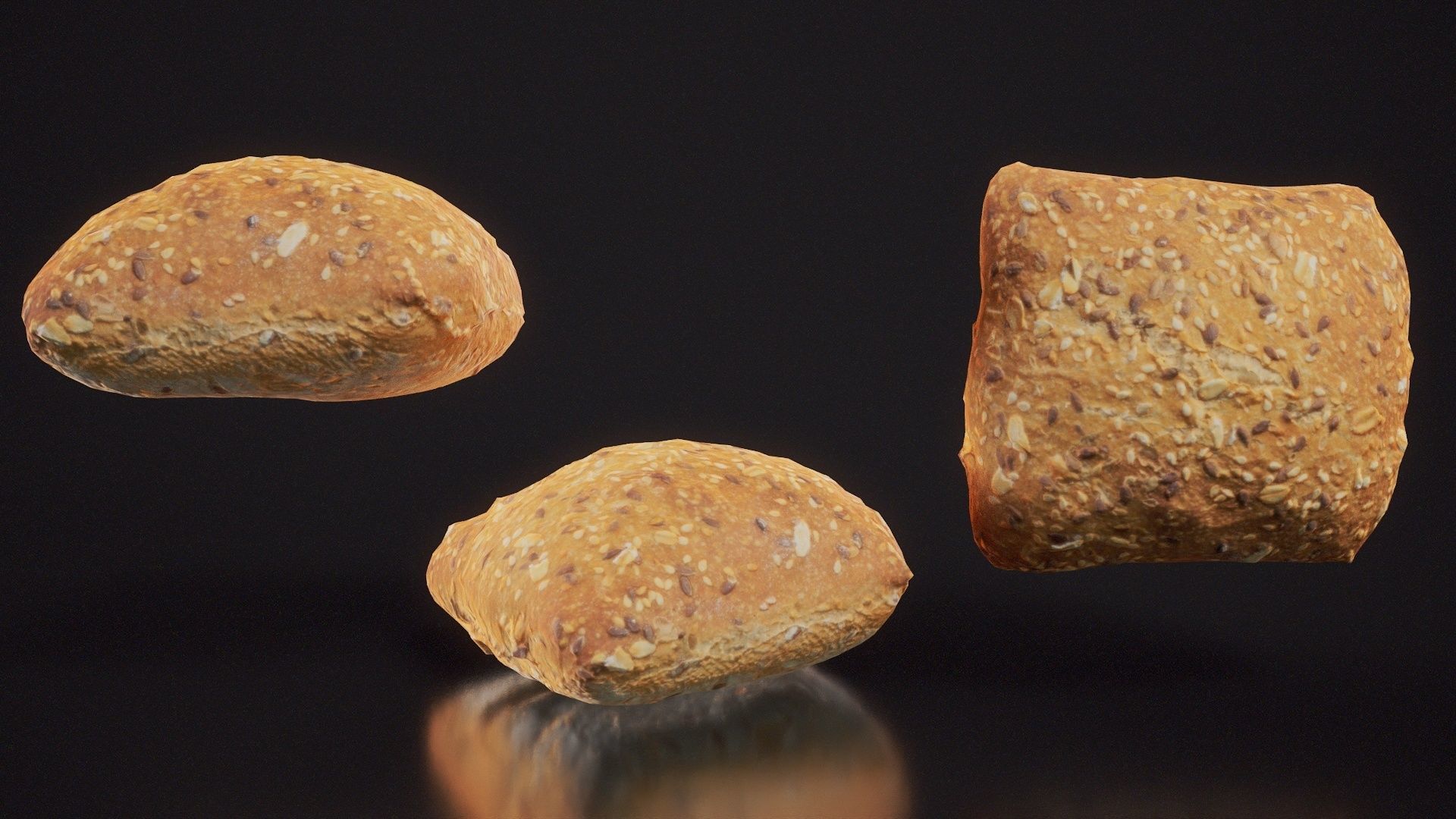 Square Seed Pistolet Low-poly 3D model_2