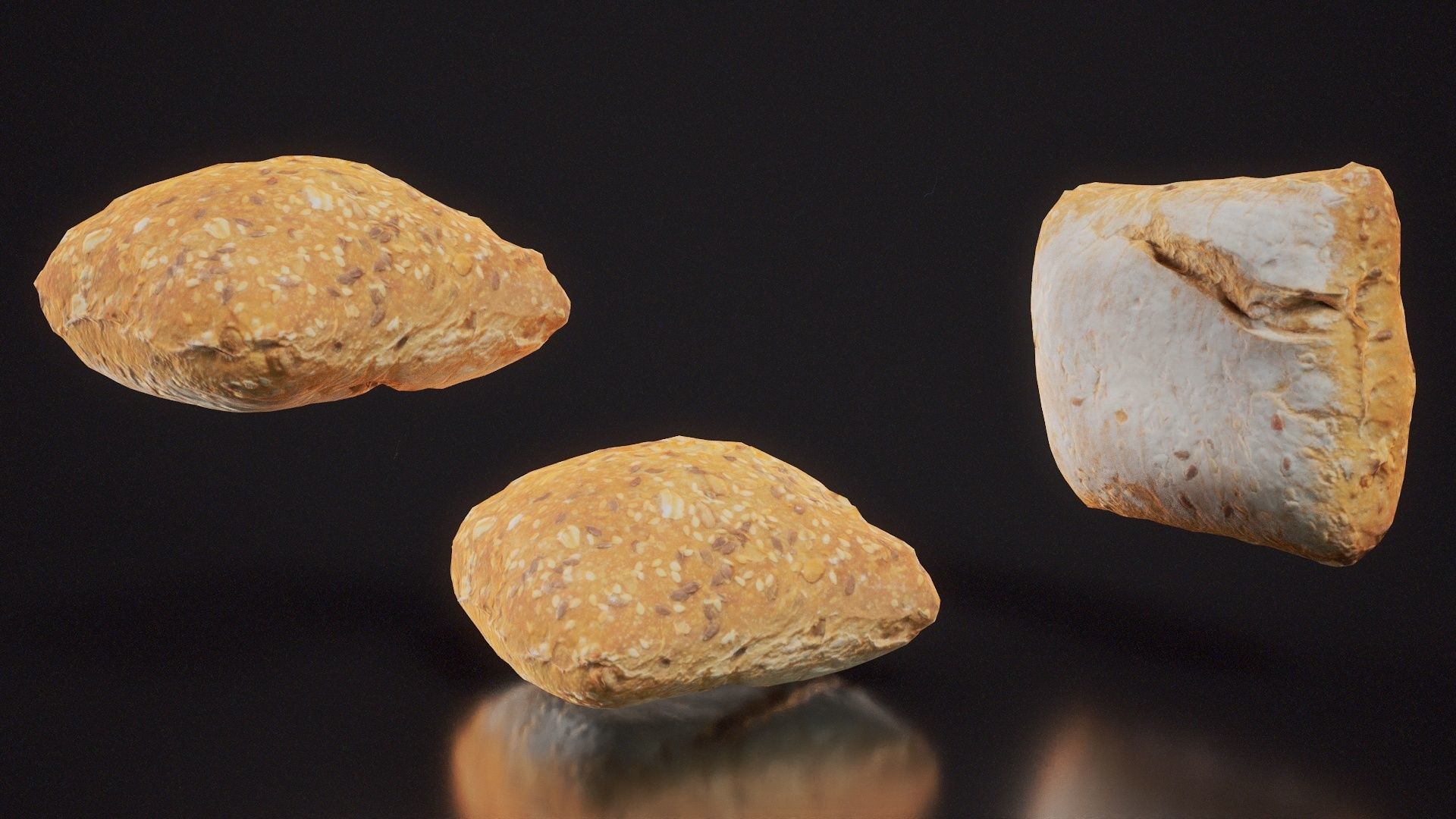 Square Seed Pistolet Low-poly 3D model_8