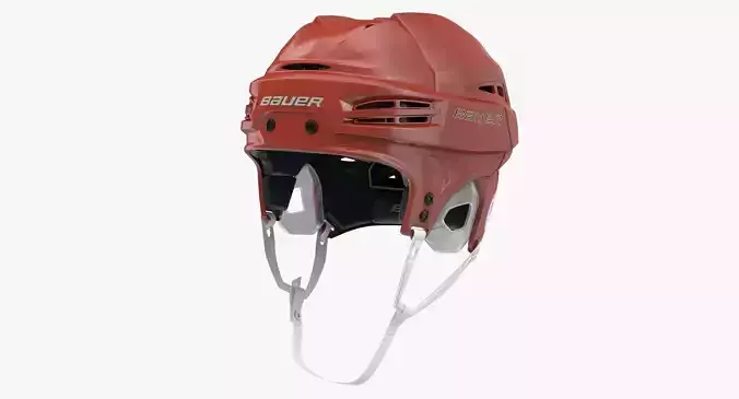 Hockey Helmet Bauer Re-Akt 100 Red Low-poly 3D model