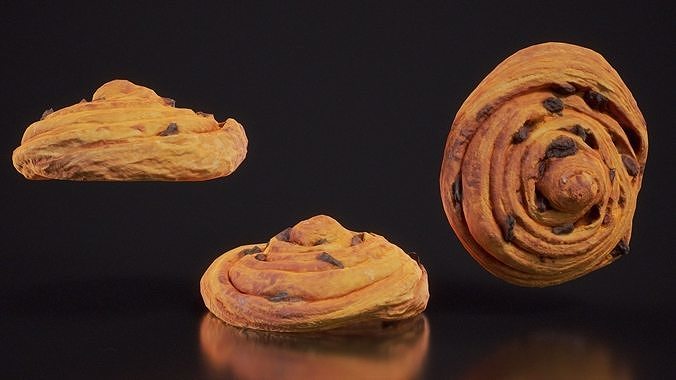Round Raisin Low-poly 3D model 4
