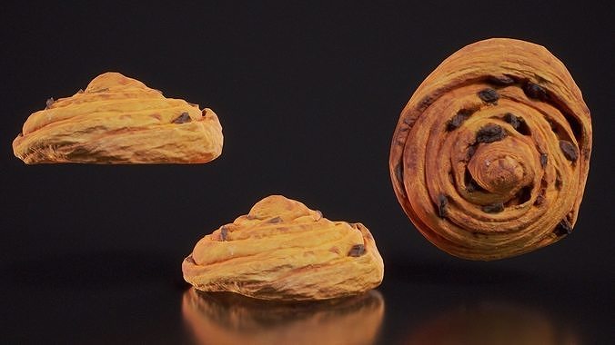 Round Raisin Low-poly 3D model 2