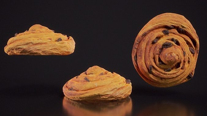 Round Raisin Low-poly 3D model 3