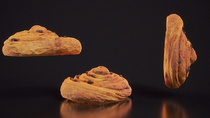 Round Raisin Low-poly 3D model 7