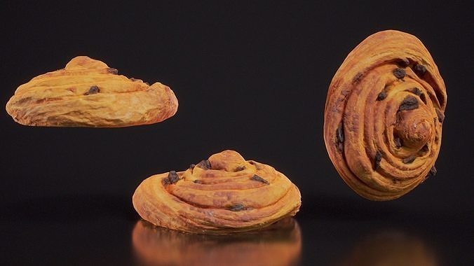 Round Raisin Low-poly 3D model 5