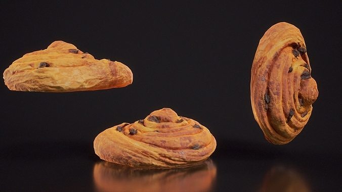 Round Raisin Low-poly 3D model 6