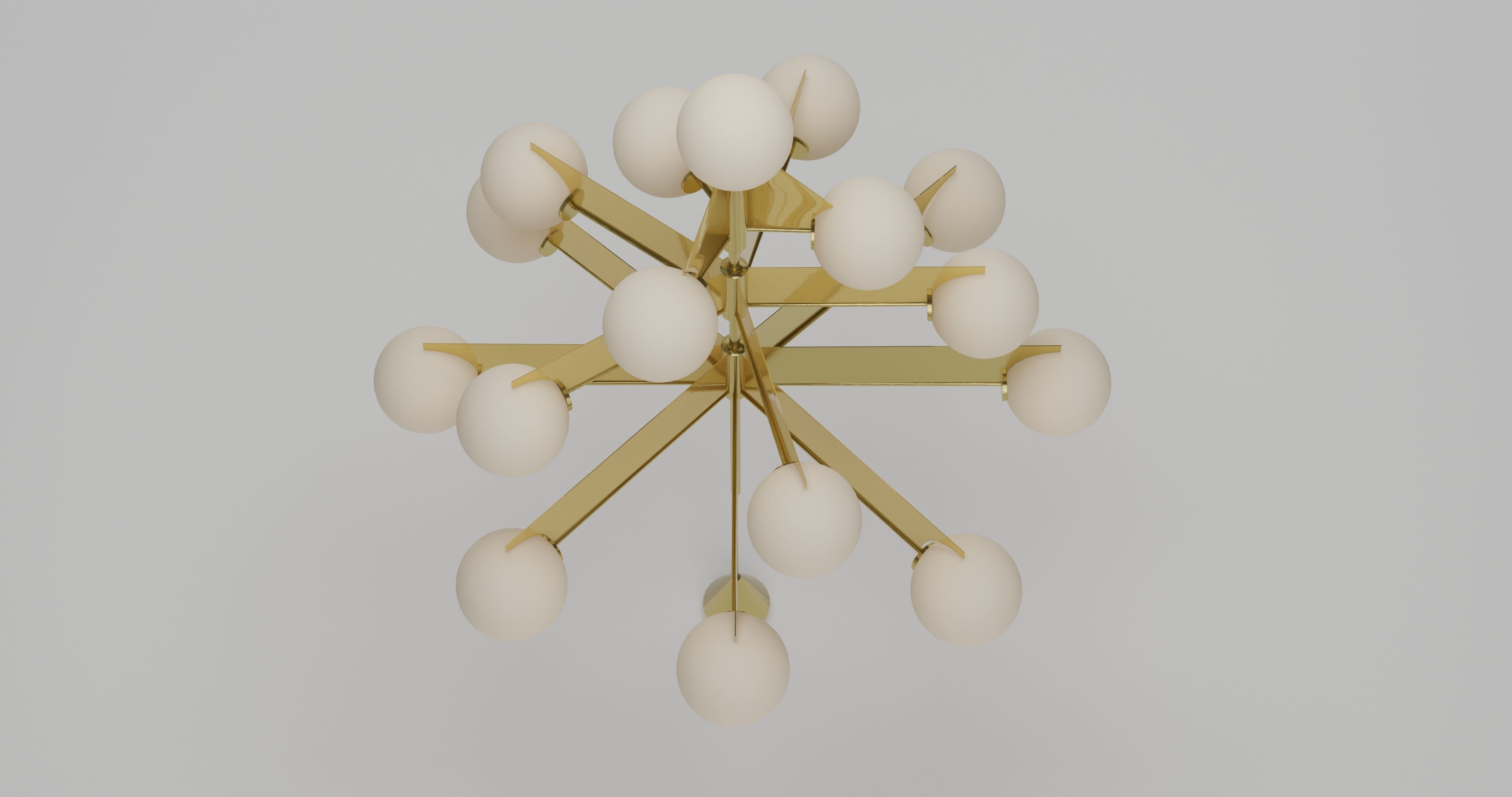 Plane Chandelier Low-poly 3D model_5