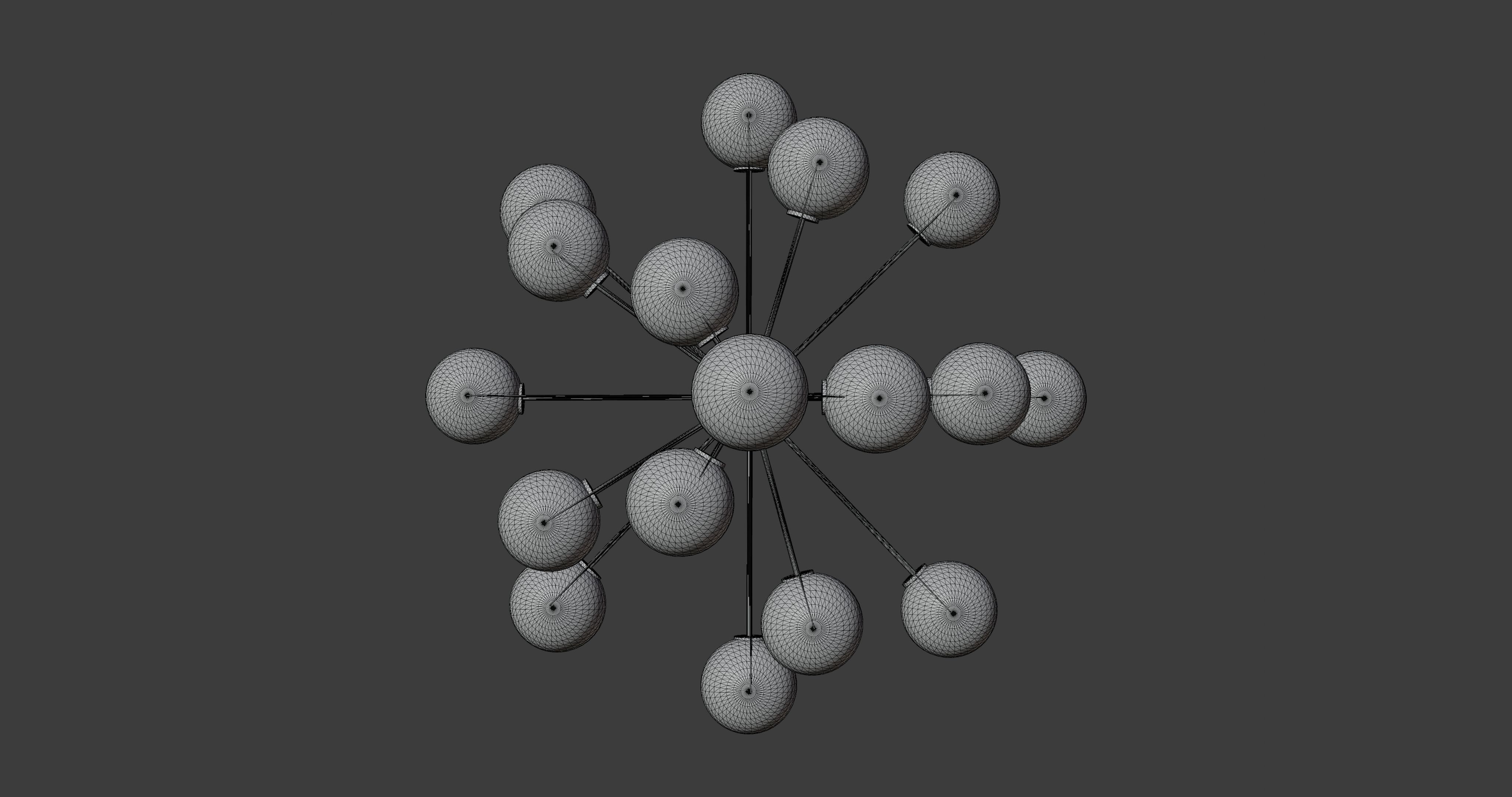 Plane Chandelier Low-poly 3D model_8