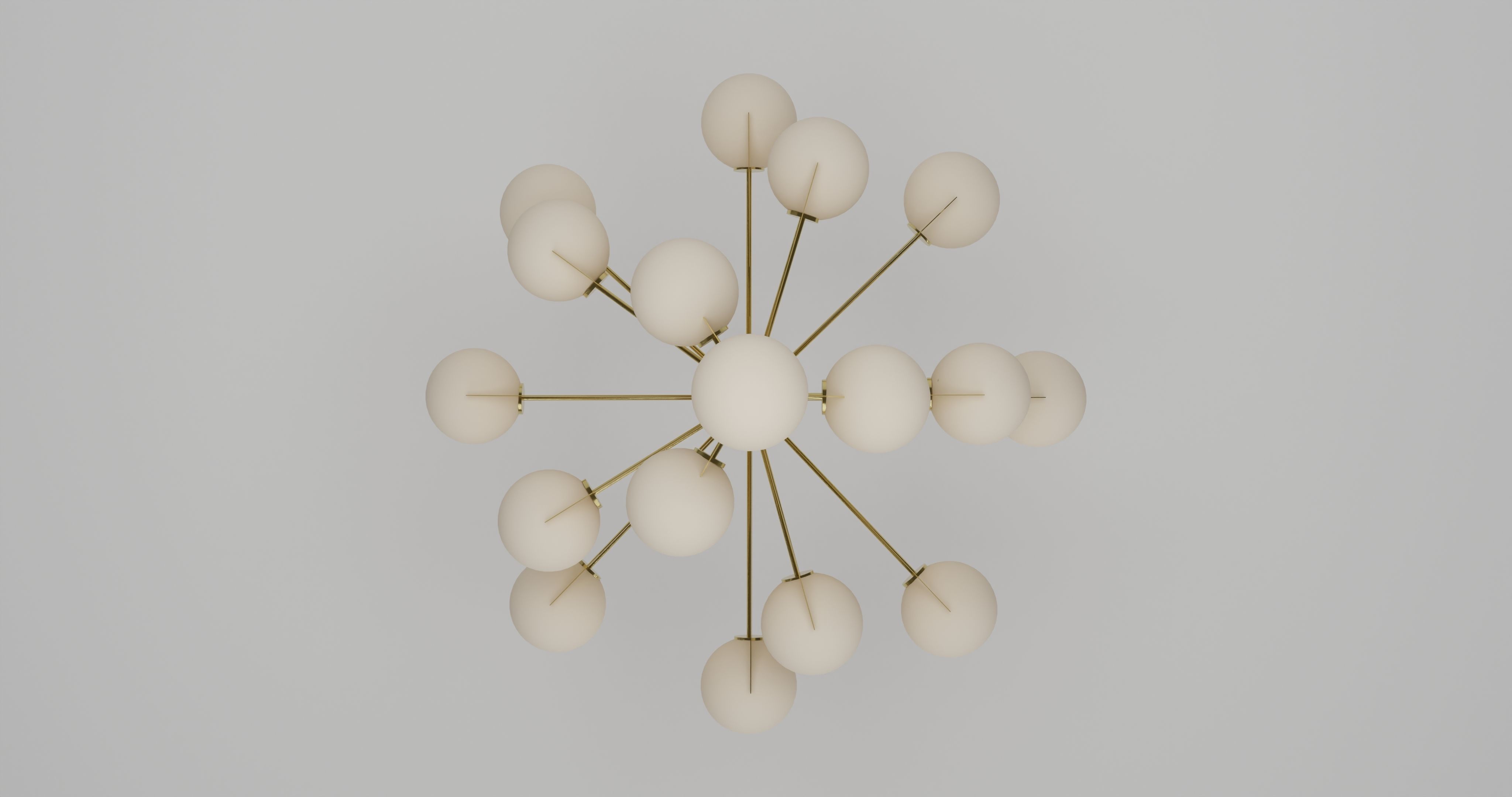 Plane Chandelier Low-poly 3D model_4