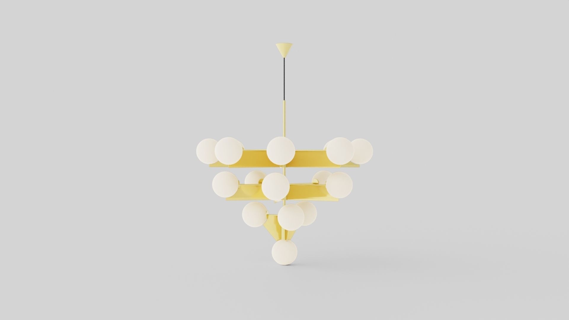 Plane Chandelier Low-poly 3D model_1