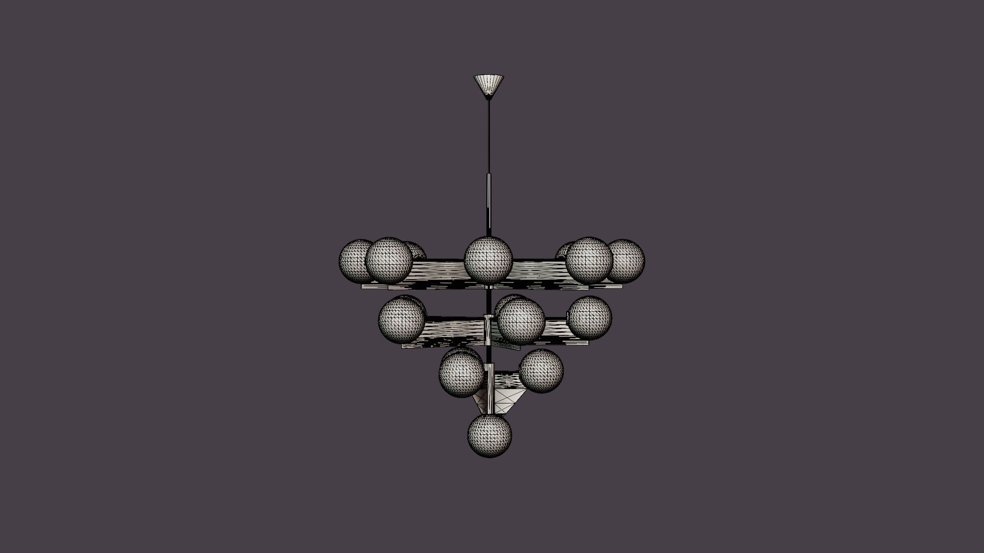 Plane Chandelier Low-poly 3D model_6