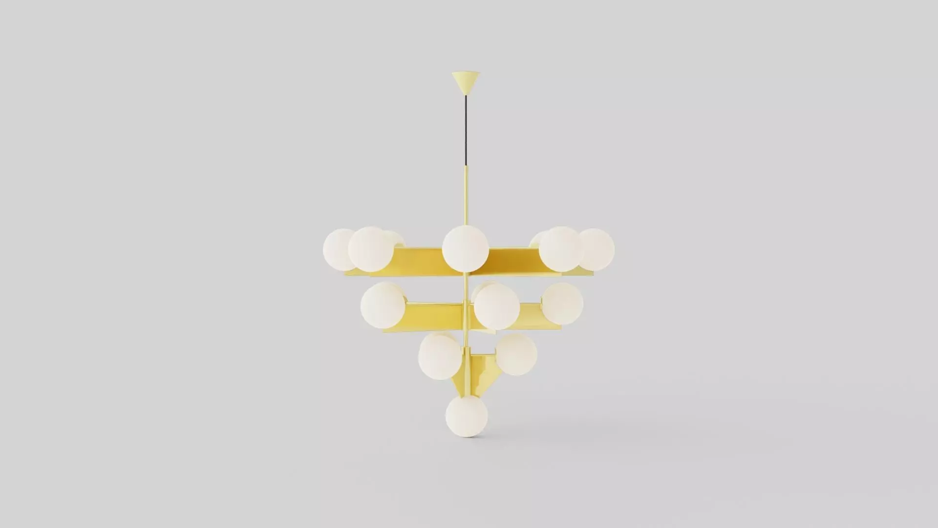 Plane Chandelier Low-poly 3D model_0