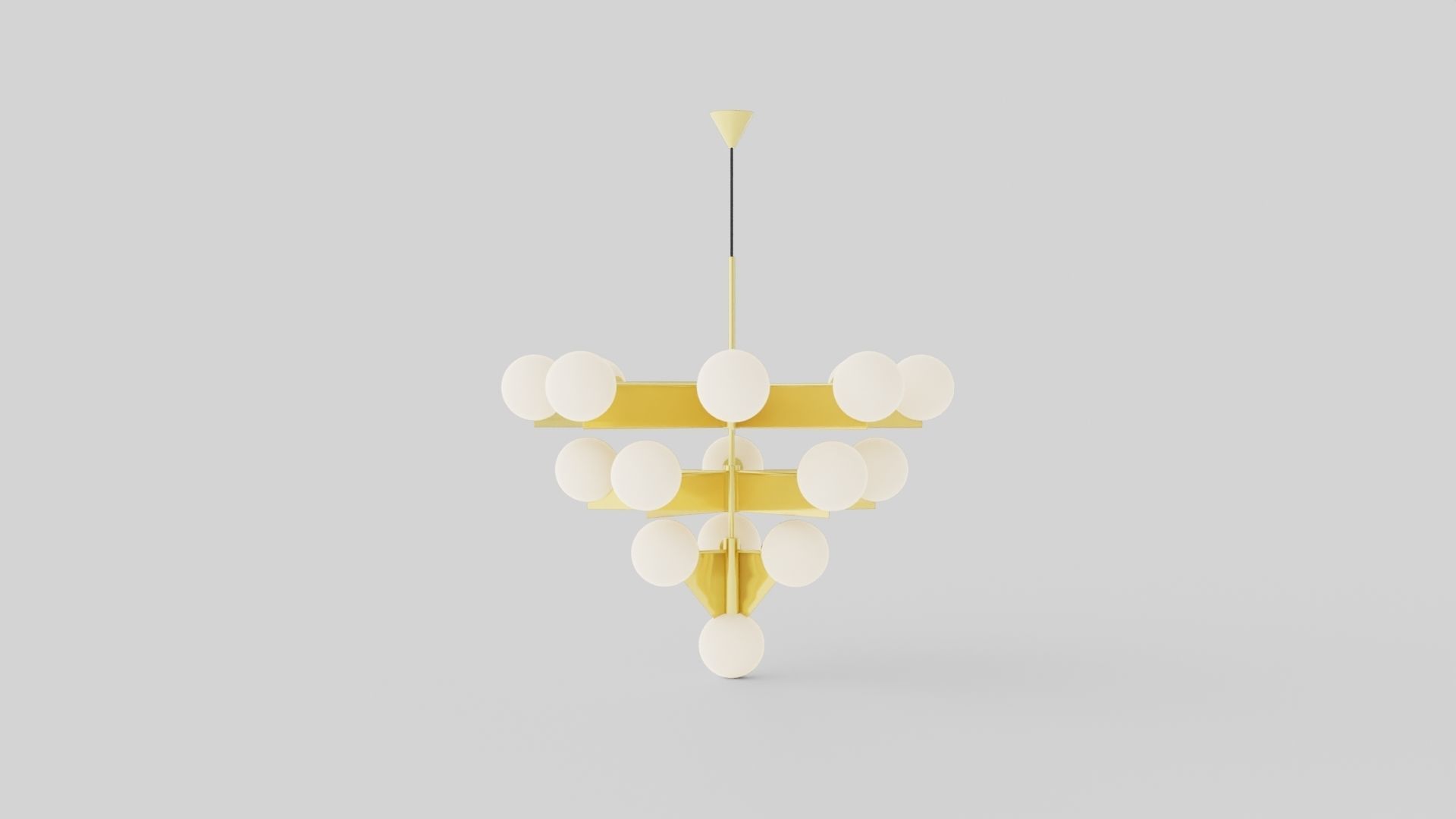 Plane Chandelier Low-poly 3D model_2