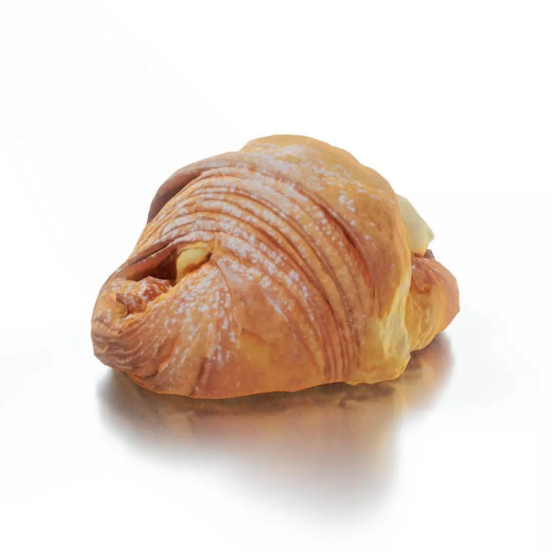 Pudding Croissant Low-poly 3D model_0