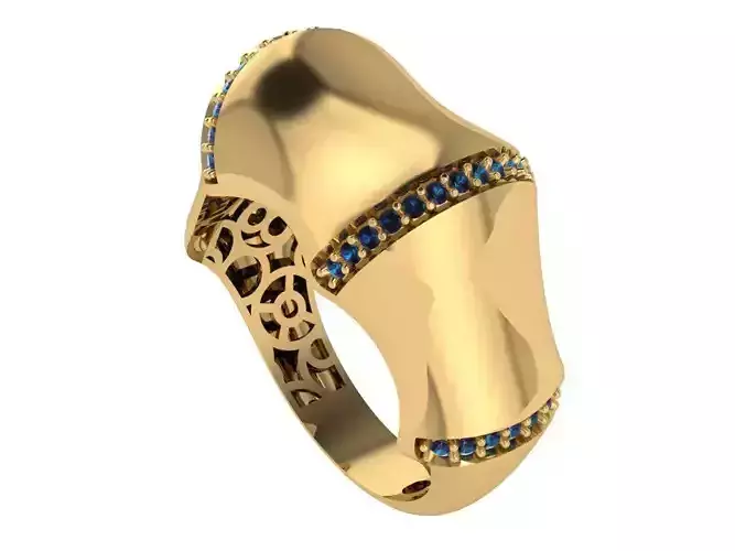 Stone and polished ring model