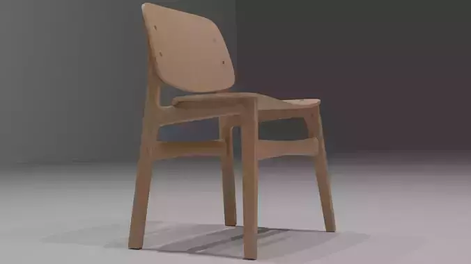 Wooden Chair 3D 