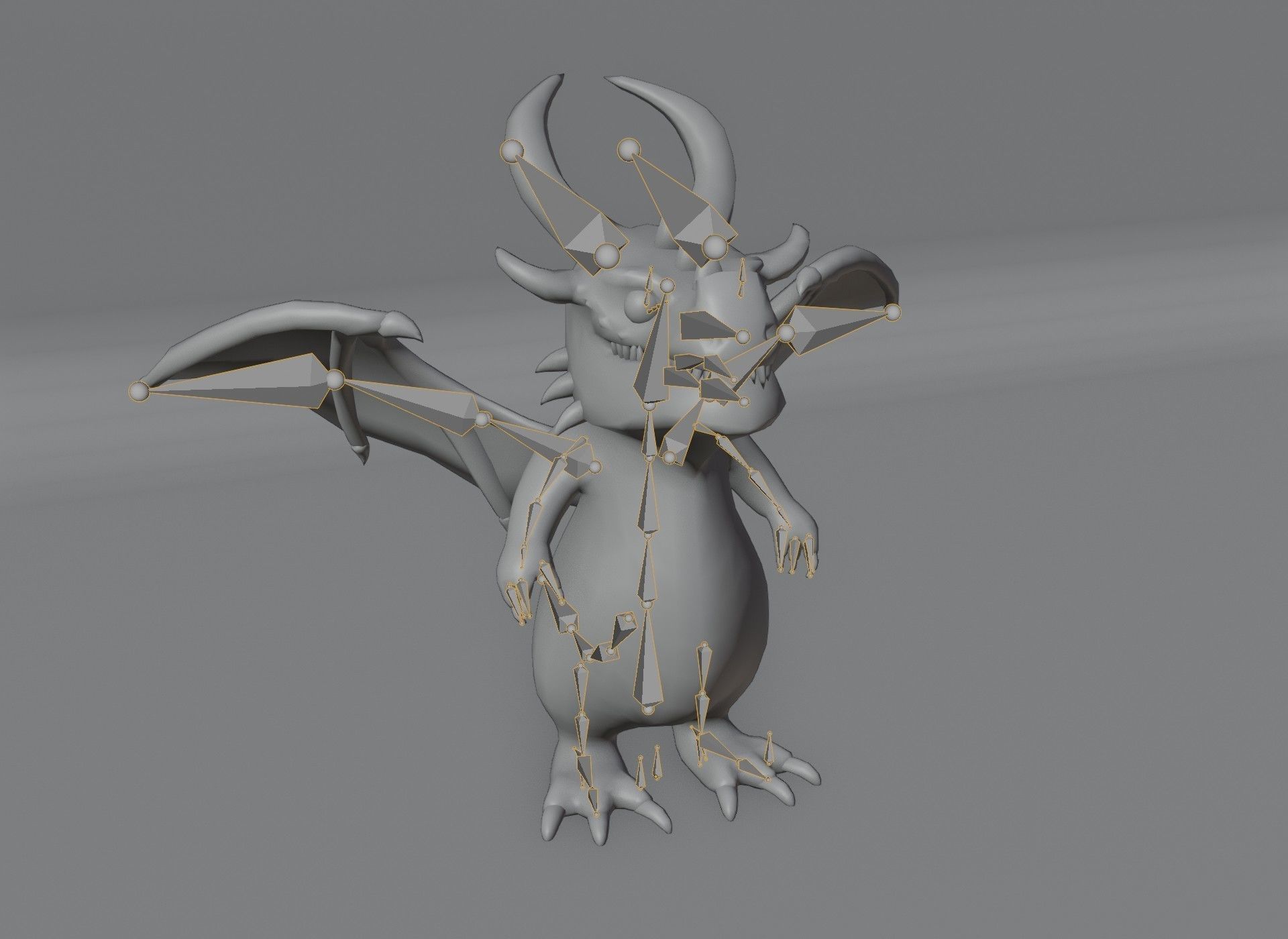 Cartoon Copper Dragon Animated 3D Model Low-poly 3D model_23