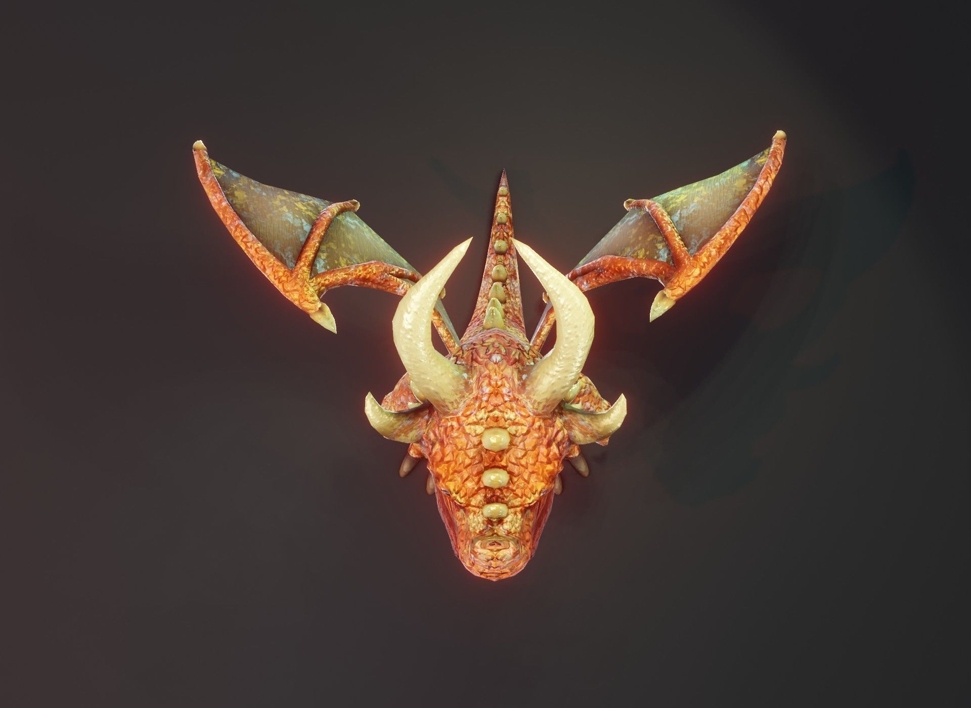 Cartoon Copper Dragon Animated 3D Model Low-poly 3D model_19