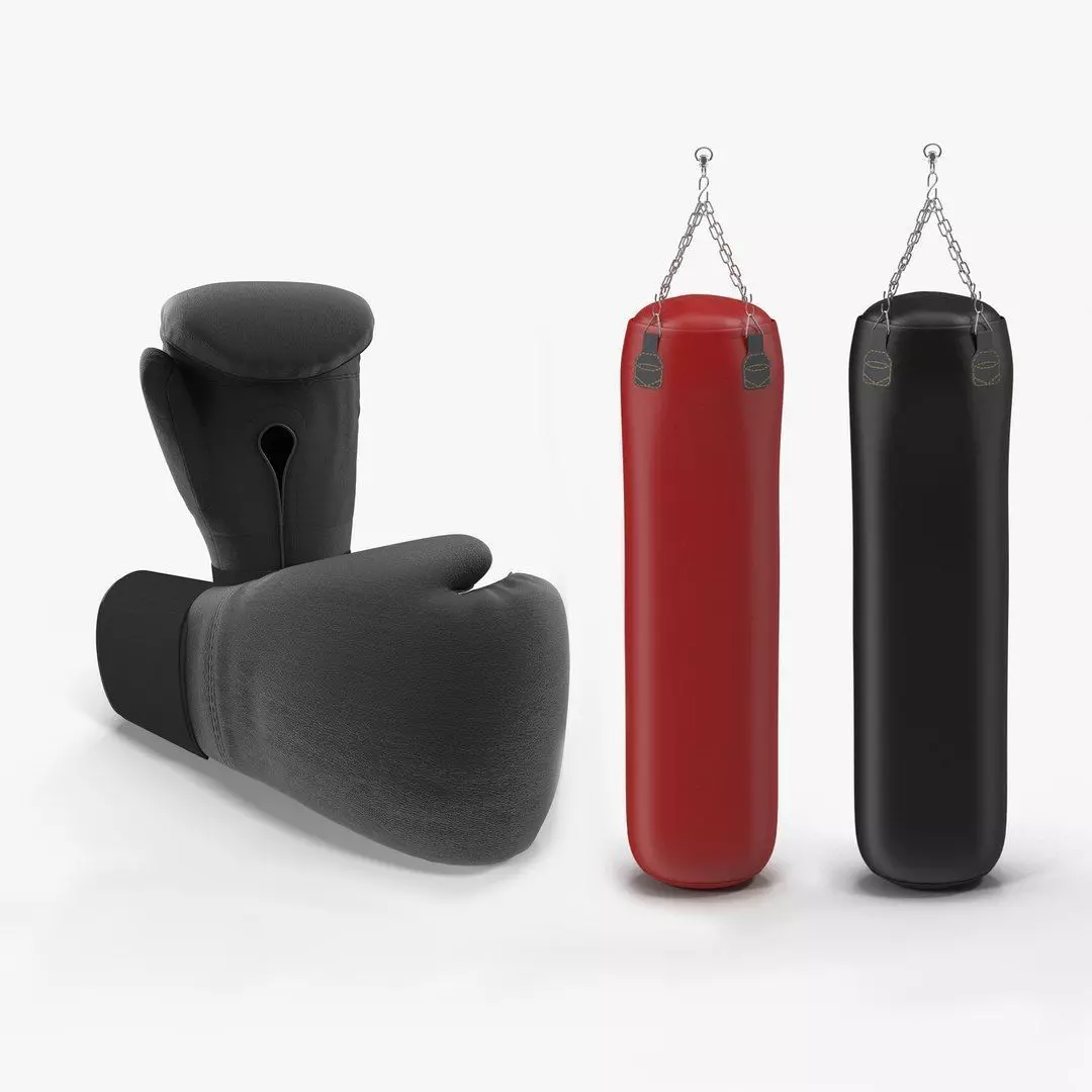 Boxing Bag And Gloves Collection 1 3D Model Pack