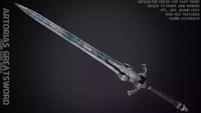 Dark Souls Knight Artorias Abysswalker GreatSword for Cosplay 3D print model