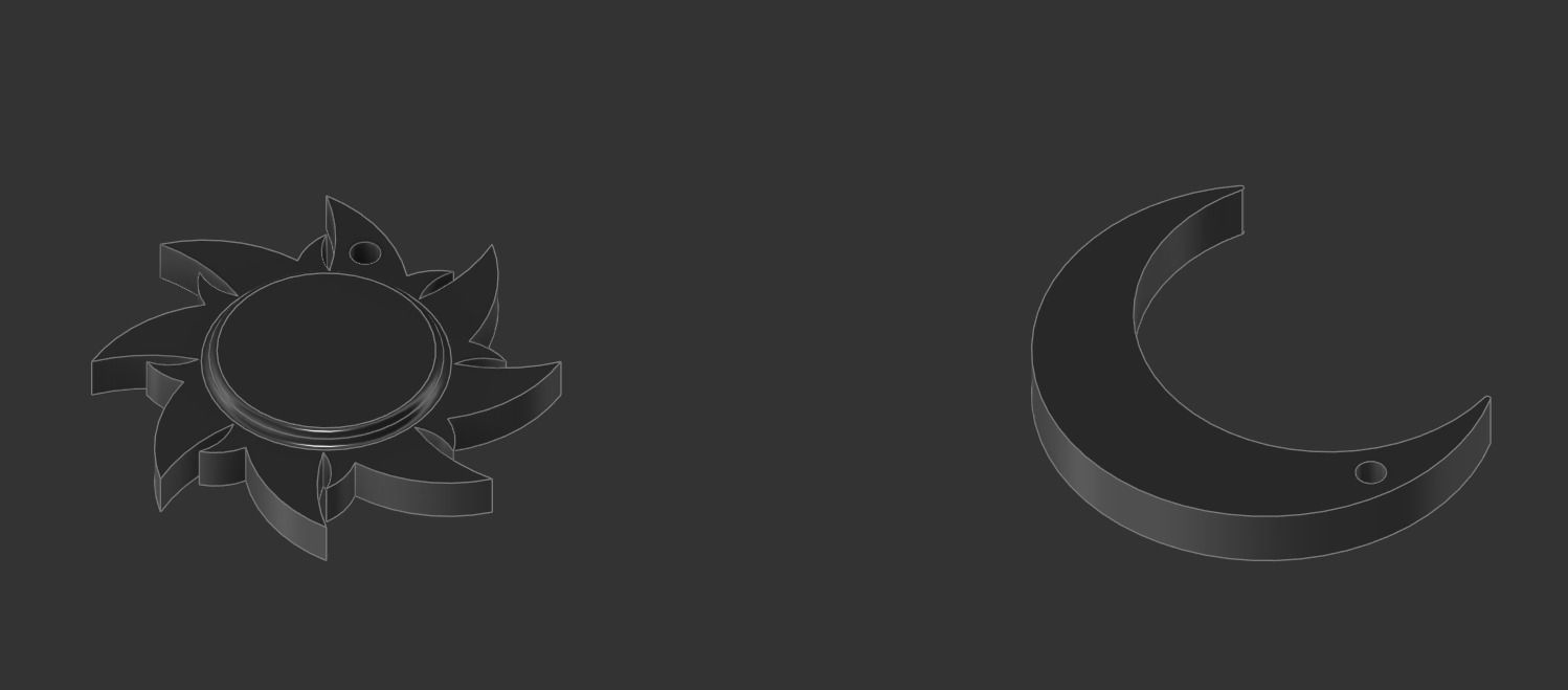 Sun and Moon Keytags 3D print model_4
