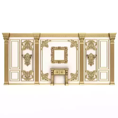 Boiserie Classic Wall with Mouldings 06 White