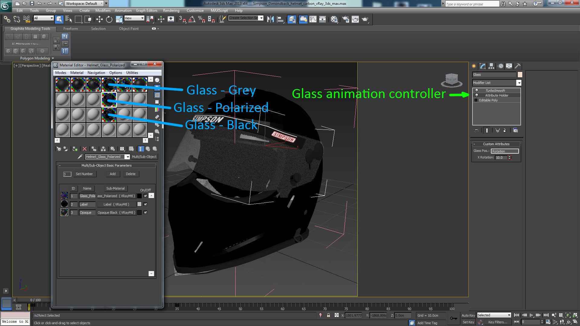 Simpson Diamondback Carbon Low-poly 3D model_19