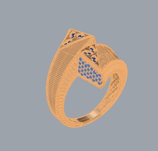 Stone and polished ring model 3D print model_1