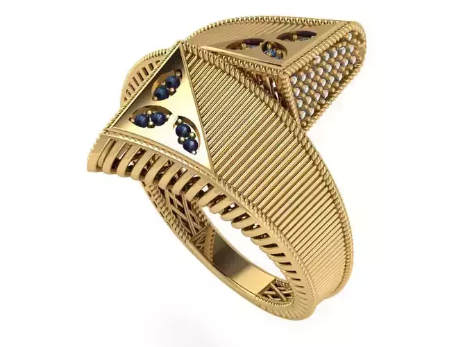 Stone and polished ring model