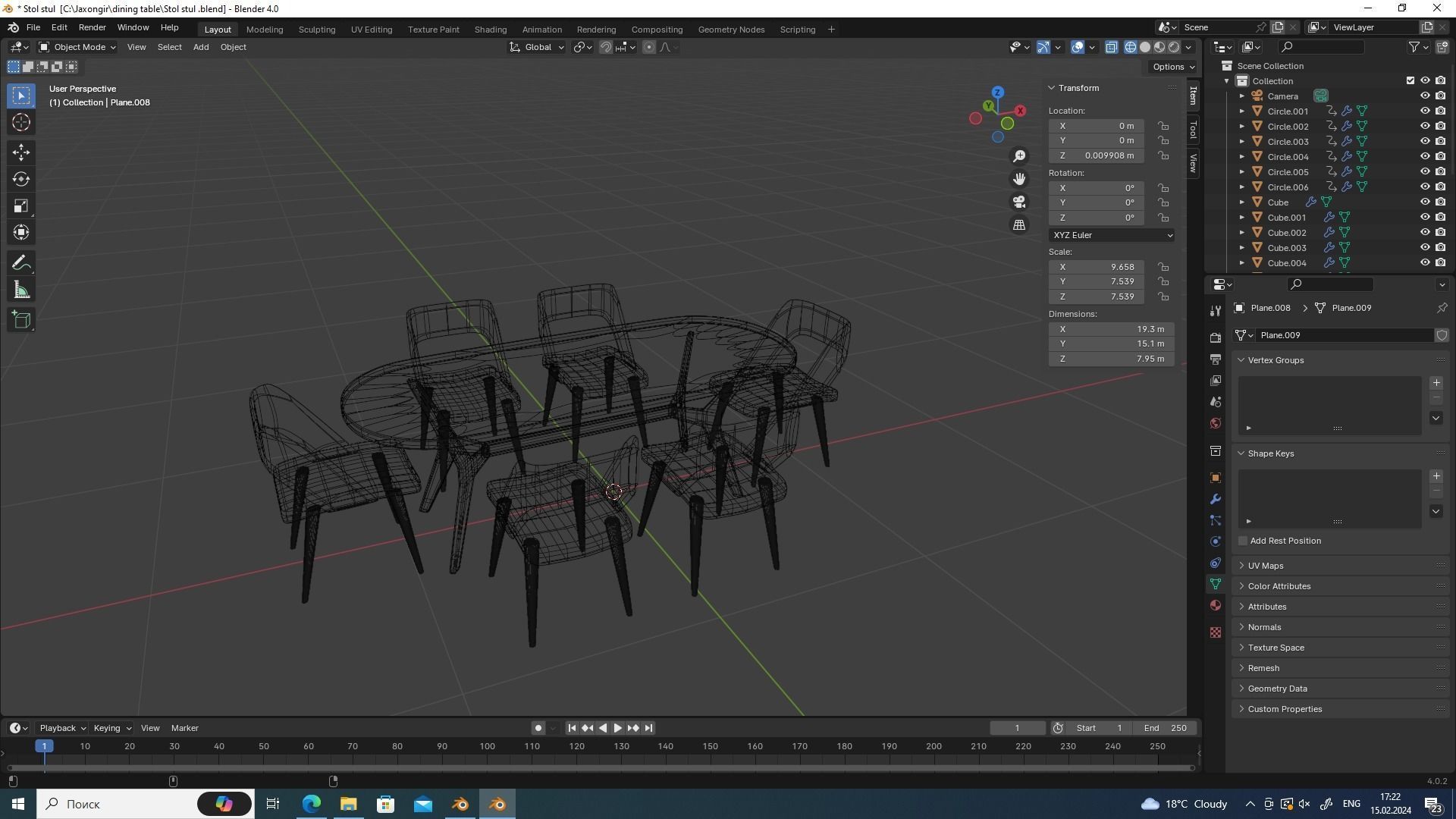 dining table 3D model_5