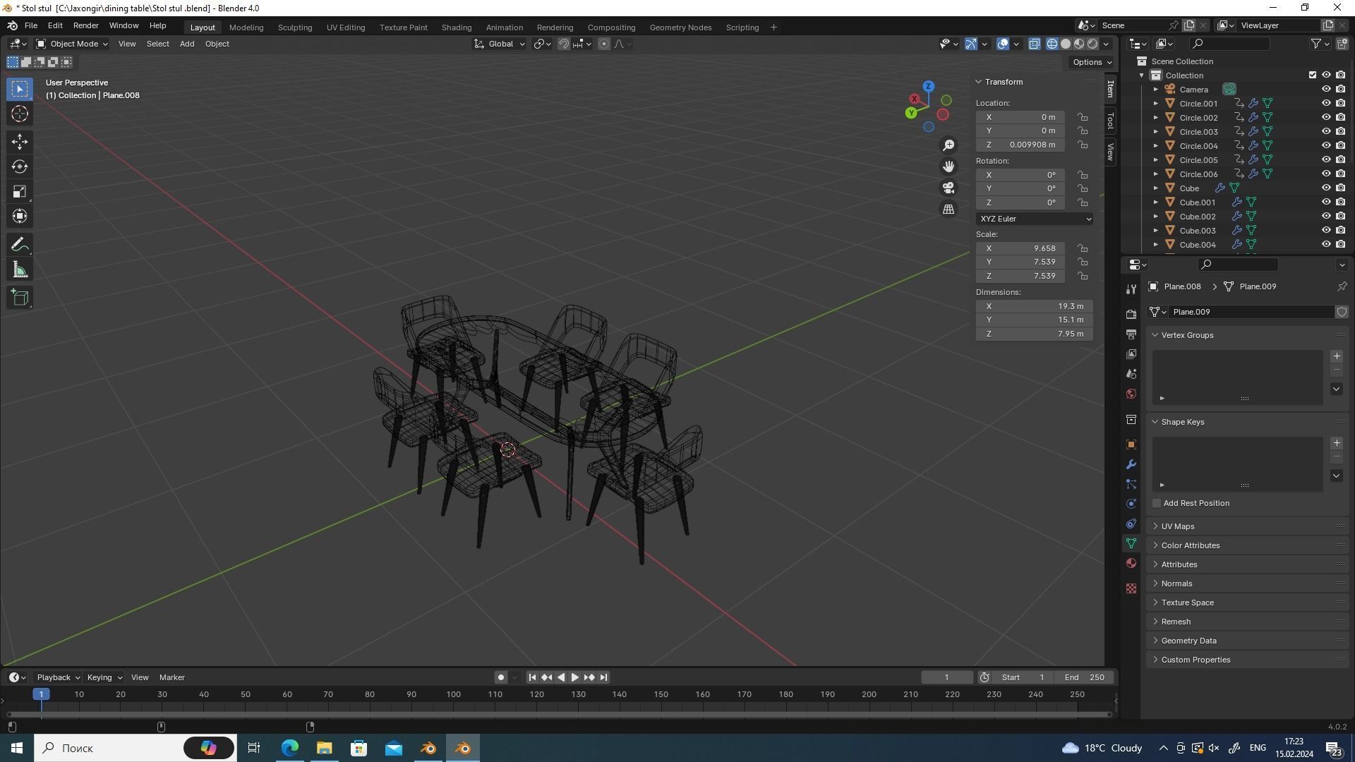 dining table 3D model_7