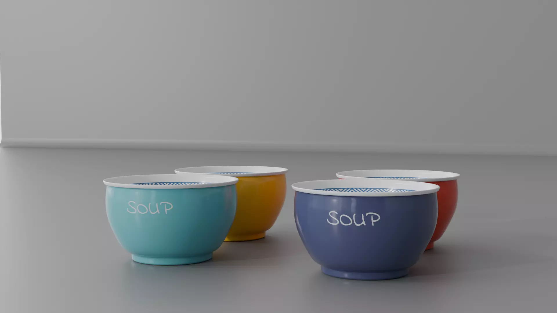 Soup Bowls Low-poly 3D model