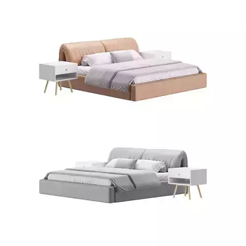 Brown Genuine Leather Bed