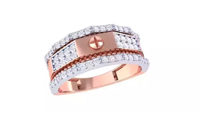 Mens gemstone diamond men Ring with details images 17 3D print model