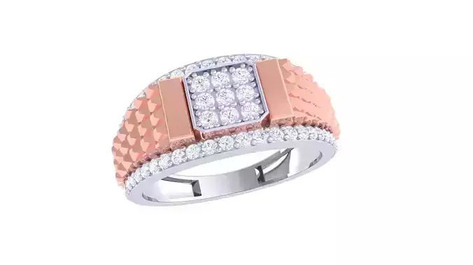 Mens gemstone diamond men Ring with details images 09 3D print model