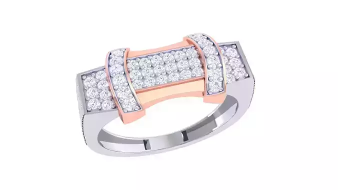 Mens gemstone diamond men Ring with details images 01 3D print model