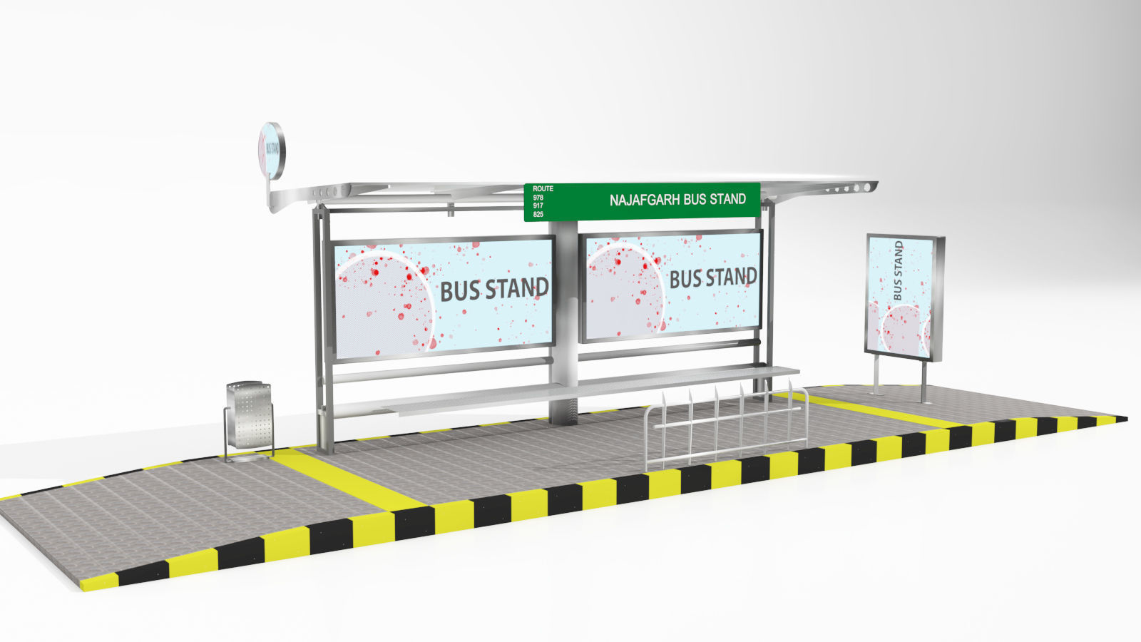 bus stand  3D model_1