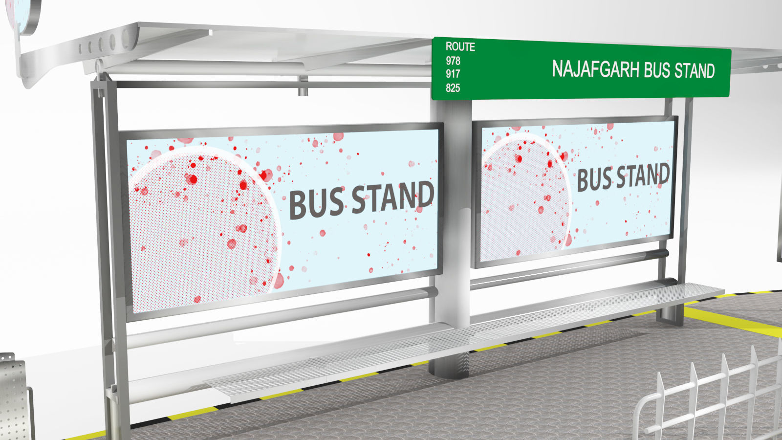 bus stand  3D model_4