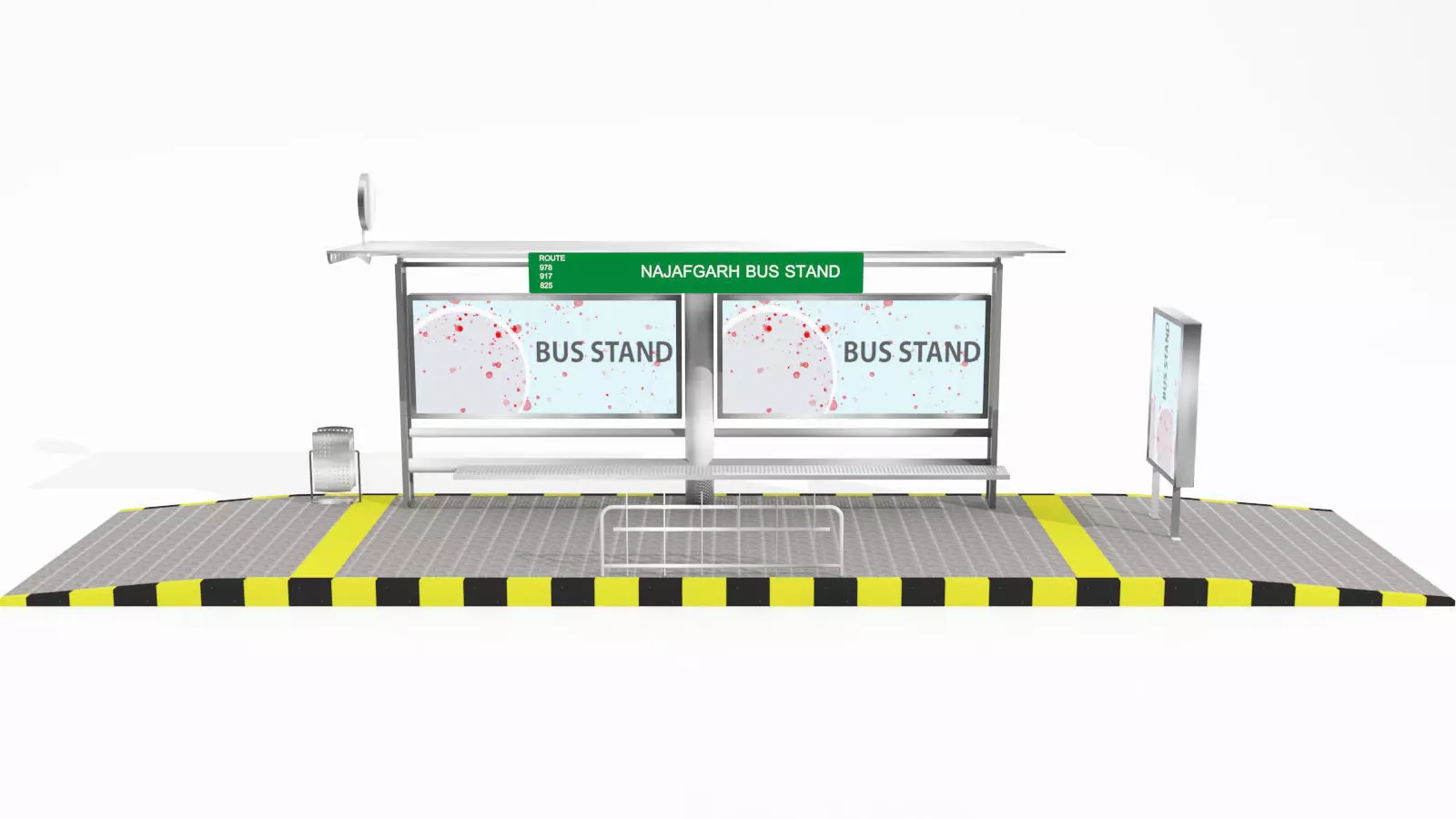 bus stand  3D model_0